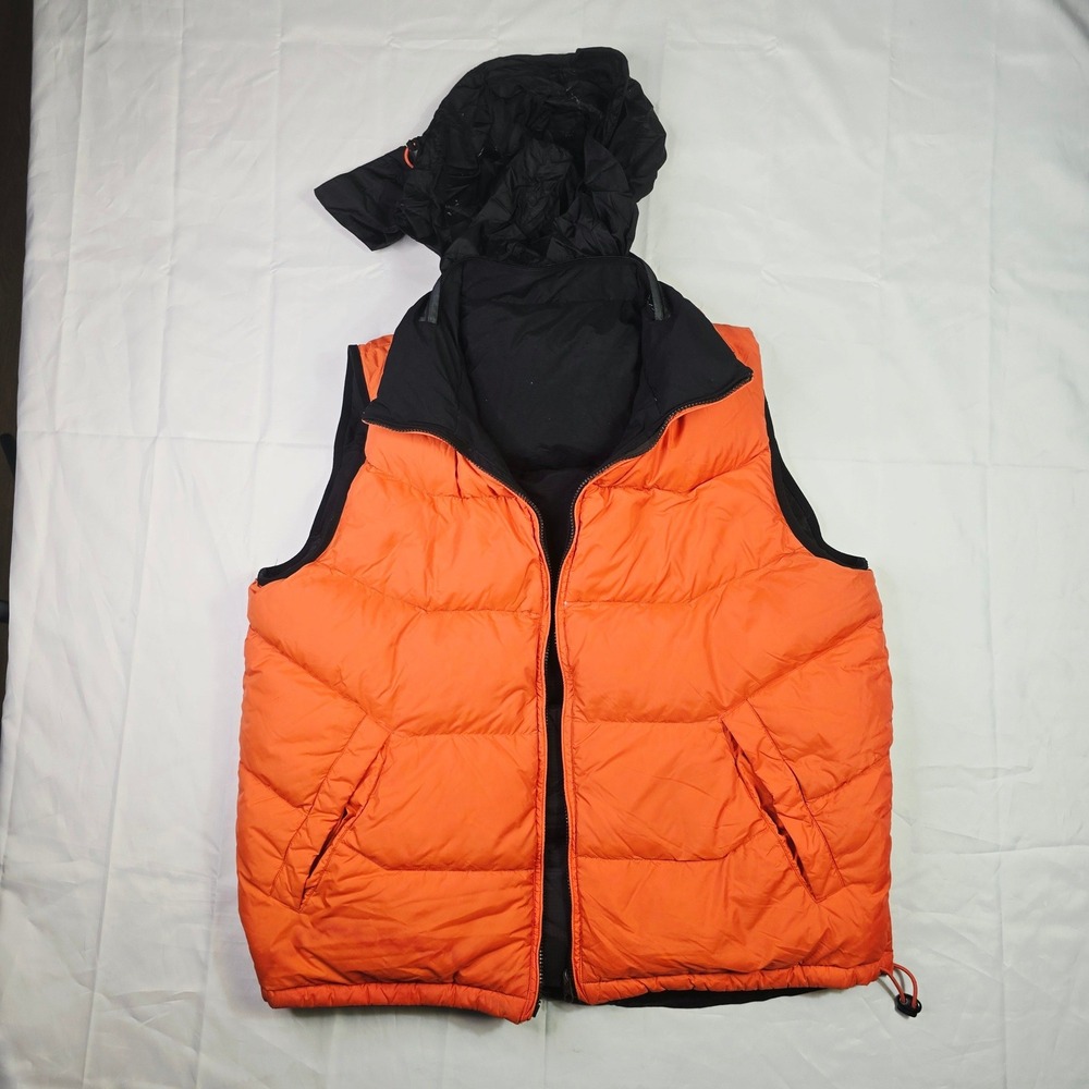 Nautica Men's Competition Reversible Puffer Vest XXL Black Orange Duck Down A22 - Picture 2 of 15